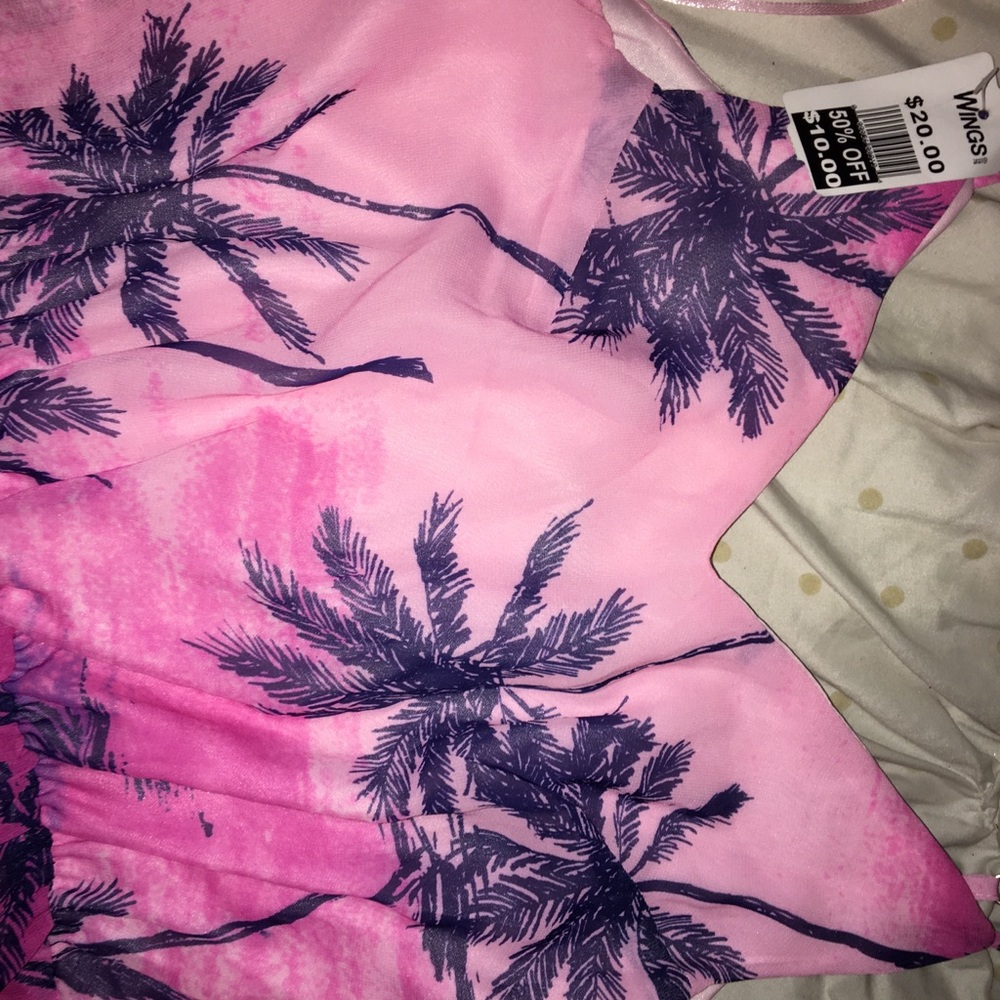 Sunset palm tree themed beach dress